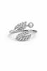 Bague Emmy – Bague feuille ajustable en acier inoxydable