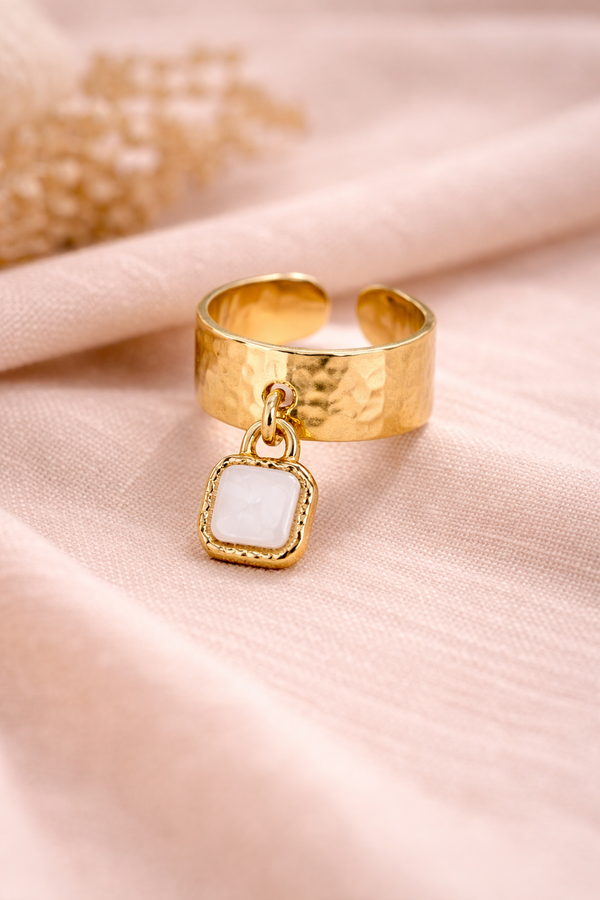 Bague Mylis – Bague dorée ajustable acier inoxydable | Welegance