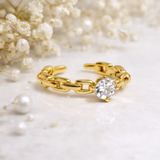 Bague Perla – Bague chaîne dorée en acier inoxydable