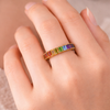 Bague Amori – Bague dorée multicolore en acier inoxydable