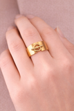 Bague Olivia – Bague dorée ajustable au design moderne