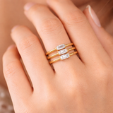 Bague Aloïse – Bague dorée triple anneaux en acier inoxydable