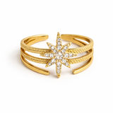 Bague Yemena – Bague étoile dorée en acier inoxydable