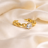 Bague Perla – Bague chaîne dorée en acier inoxydable