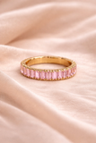 Bague Elenna – Bague dorée pierres roses en acier inoxydable